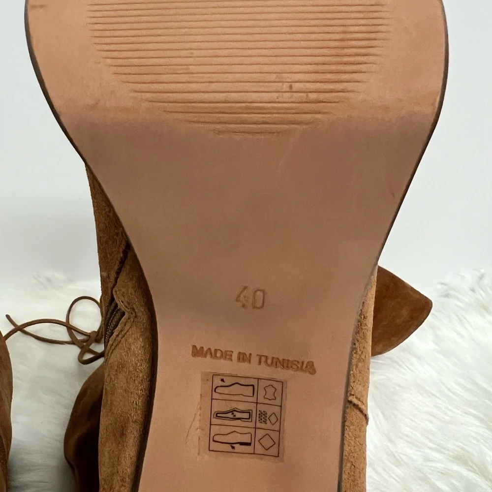 FREE PEOPLE Echo Platform Over the Knee Boot Tan Cognac Size 40 NWOB